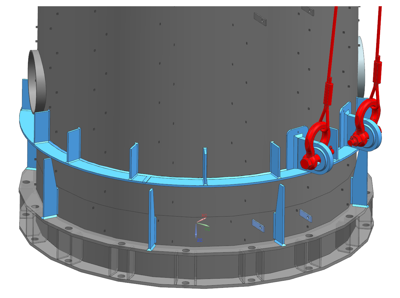 FEA of Lifting Beam Cut Holes and Tailing Lugs